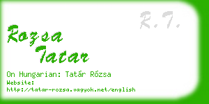 rozsa tatar business card